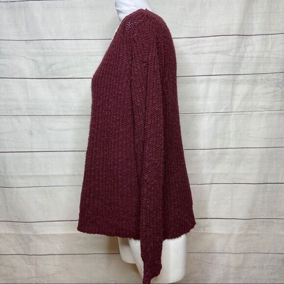 Brandy Melville maroon one size loose knit sweater - Picture 3 of 7